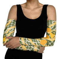 Uliuli Ahiahia Hawaiian Mango Palaka Arm Sleeves Aloha Hibiscus Pikake Lei