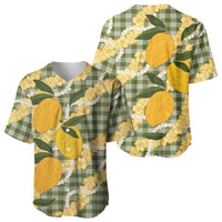 Uliuli Ahiahia Hawaiian Mango Palaka Baseball Jersey Aloha Hibiscus Pikake Lei