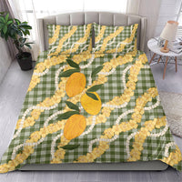 Uliuli Ahiahia Hawaiian Mango Palaka Bedding Set Aloha Hibiscus Pikake Lei