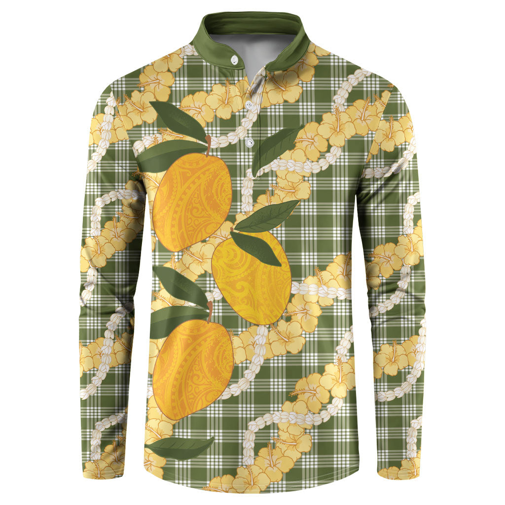 Uliuli Ahiahia Hawaiian Mango Palaka Button Sweatshirt Aloha Hibiscus Pikake Lei