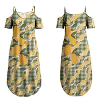 Uliuli Ahiahia Hawaiian Mango Palaka Couples Matching Summer Maxi Dress and Hawaiian Shirt Aloha Hibiscus Pikake Lei