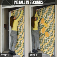 Uliuli Ahiahia Hawaiian Mango Palaka Door Cover Aloha Hibiscus Pikake Lei