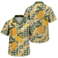 Uliuli Ahiahia Hawaiian Mango Palaka Family Matching Puletasi and Hawaiian Shirt Aloha Hibiscus Pikake Lei