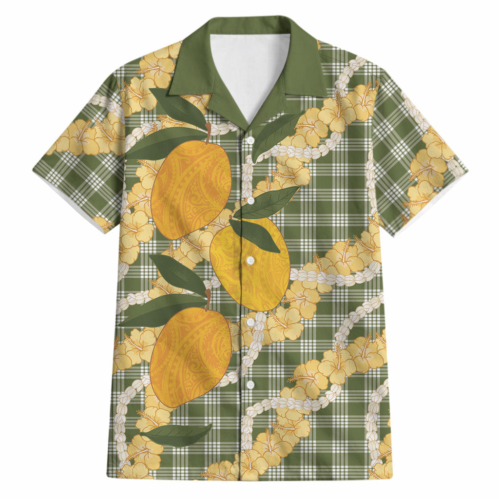 Uliuli Ahiahia Hawaiian Mango Palaka Hawaiian Shirt Aloha Hibiscus Pikake Lei