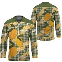 Uliuli Ahiahia Hawaiian Mango Palaka Hockey Jersey Aloha Hibiscus Pikake Lei