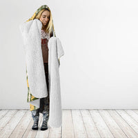 Uliuli Ahiahia Hawaiian Mango Palaka Hooded Blanket Aloha Hibiscus Pikake Lei