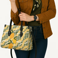 Uliuli Ahiahia Hawaiian Mango Palaka Leather Bag Aloha Hibiscus Pikake Lei