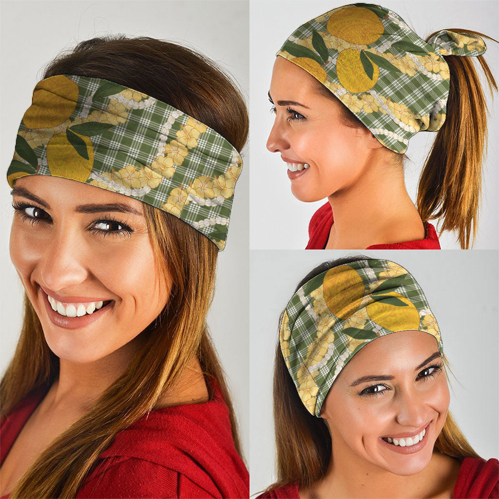 Uliuli Ahiahia Hawaiian Mango Palaka Neck Gaiter Aloha Hibiscus Pikake Lei