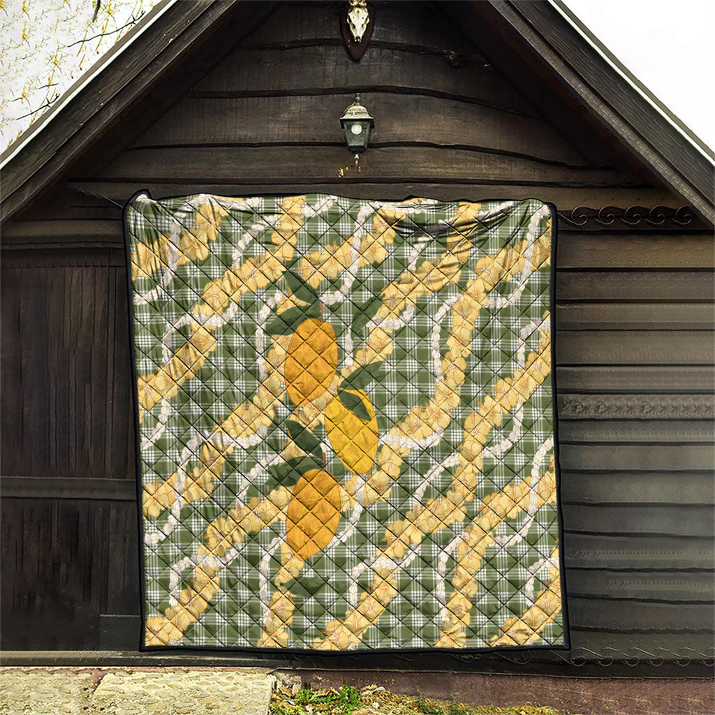 Uliuli Ahiahia Hawaiian Mango Palaka Quilt Aloha Hibiscus Pikake Lei