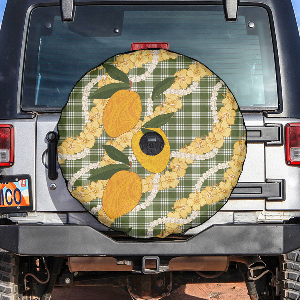 Uliuli Ahiahia Hawaiian Mango Palaka Spare Tire Cover Aloha Hibiscus Pikake Lei