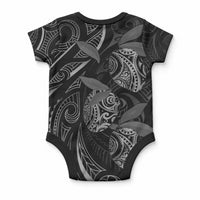 Hawaiian Mango Tribal Tattoo Baby Onesie Black White Pacific Traditional Pattern LT9 - Polynesian Pride