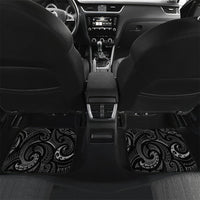 Hawaiian Mango Tribal Tattoo Car Mats Black White Pacific Traditional Pattern