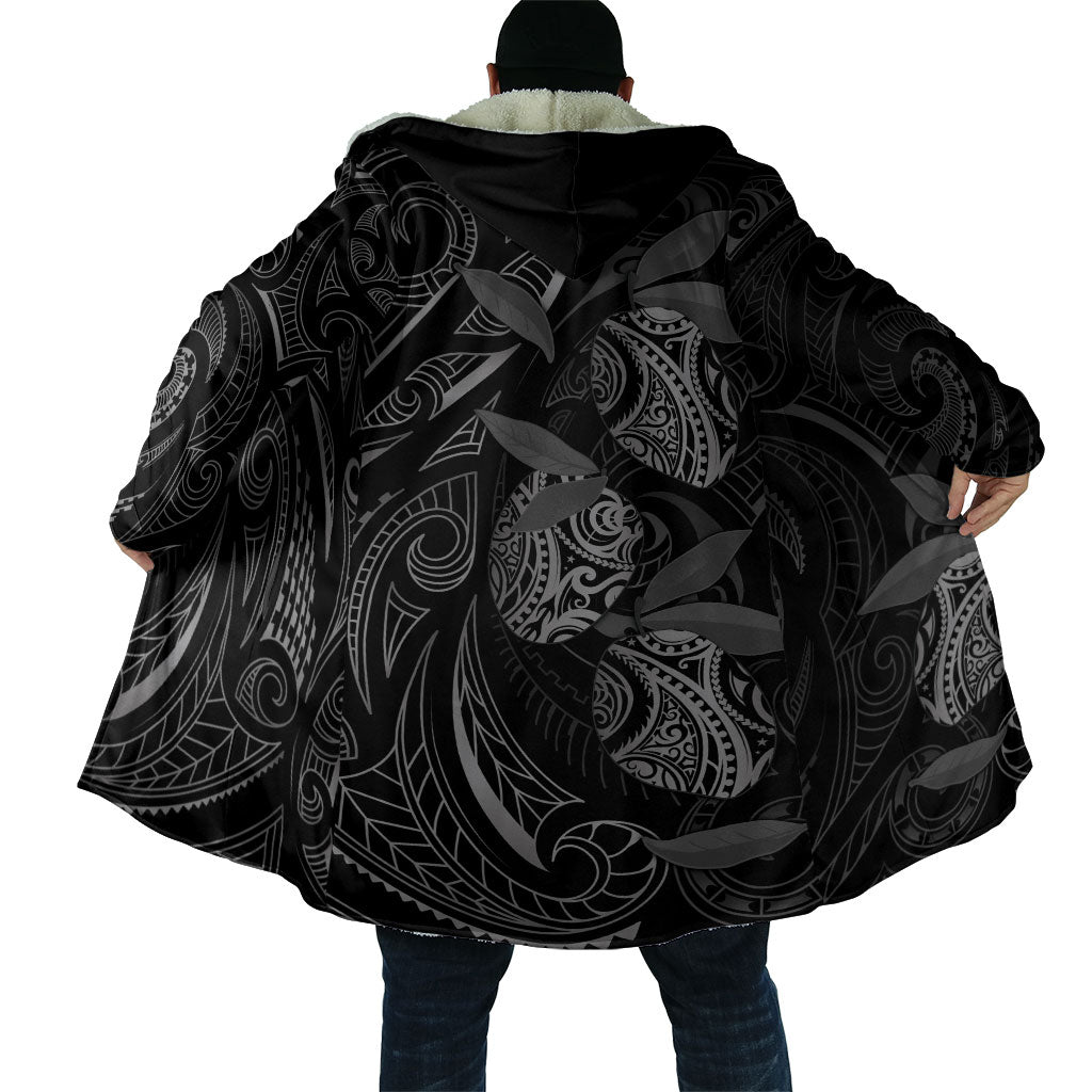 Hawaiian Mango Tribal Tattoo Cloak Black White Pacific Traditional Pattern