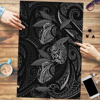 Hawaiian Mango Tribal Tattoo Puzzle Black White Pacific Traditional Pattern