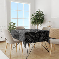 Hawaiian Mango Tribal Tattoo Tablecloth Black White Pacific Traditional Pattern