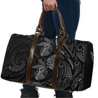 Hawaiian Mango Tribal Tattoo Travel Bag Black White Pacific Traditional Pattern