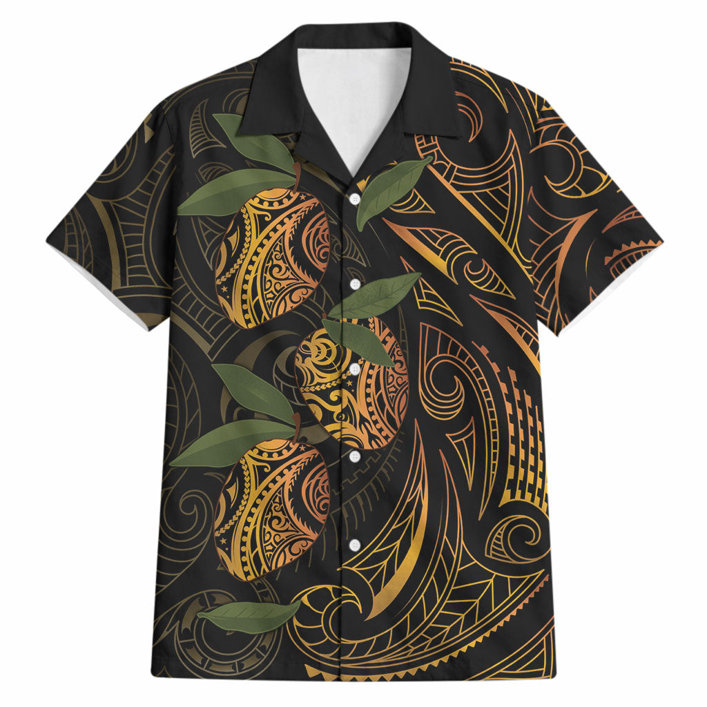 Hawaiian Mango Tribal Tattoo Hawaiian Shirt Gold Pacific Traditional Pattern