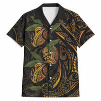 Hawaiian Mango Tribal Tattoo Hawaiian Shirt Gold Pacific Traditional Pattern