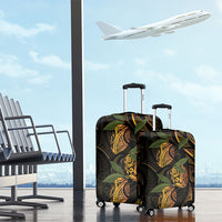 Hawaiian Mango Tribal Tattoo Luggage Cover Gold Pacific Traditional Pattern