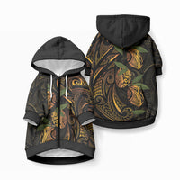 Hawaiian Mango Tribal Tattoo Pet Hoodie Gold Pacific Traditional Pattern LT9 Zip-up Gold - Polynesian Pride