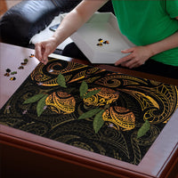 Hawaiian Mango Tribal Tattoo Puzzle Gold Pacific Traditional Pattern