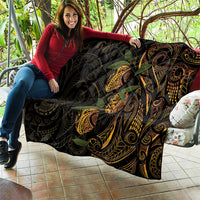Hawaiian Mango Tribal Tattoo Quilt Gold Pacific Traditional Pattern