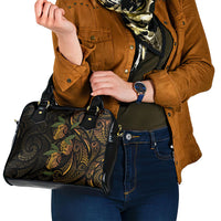 Hawaiian Mango Tribal Tattoo Shoulder Handbag Gold Pacific Traditional Pattern