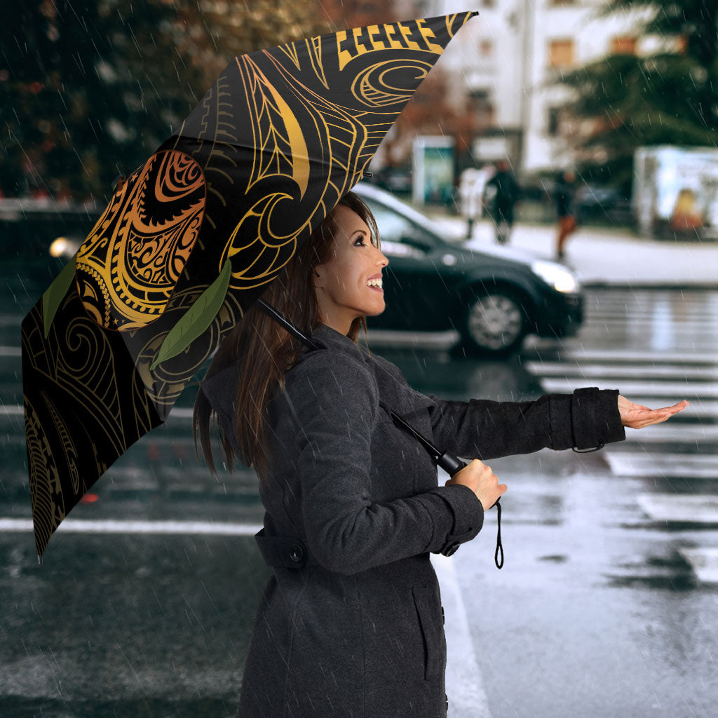 Hawaiian Mango Tribal Tattoo Umbrella Gold Pacific Traditional Pattern