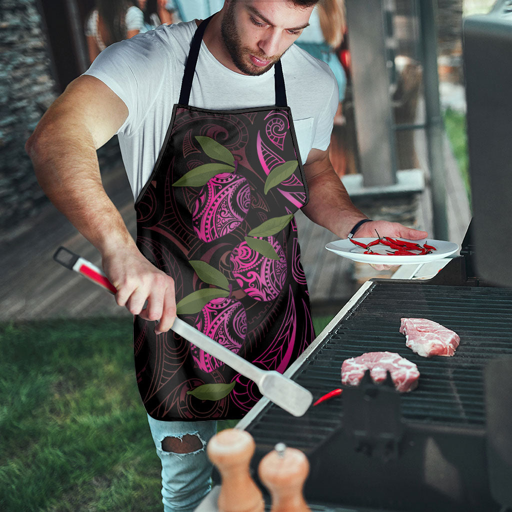 Hawaiian Mango Tribal Tattoo Apron Pink Pacific Traditional Pattern