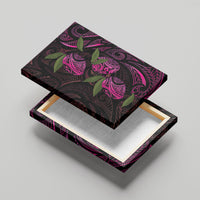 Hawaiian Mango Tribal Tattoo Canvas Wall Art Pink Pacific Traditional Pattern