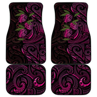 Hawaiian Mango Tribal Tattoo Car Mats Pink Pacific Traditional Pattern
