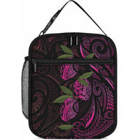 Hawaiian Mango Tribal Tattoo Lunch Bag Pink Pacific Traditional Pattern LT9 10.2 × 8.3 × 4.3 inch Pink - Polynesian Pride