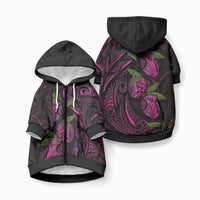 Hawaiian Mango Tribal Tattoo Pet Hoodie Pink Pacific Traditional Pattern LT9 Zip-up Pink - Polynesian Pride