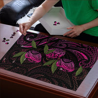 Hawaiian Mango Tribal Tattoo Puzzle Pink Pacific Traditional Pattern