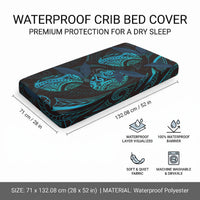Hawaiian Mango Tribal Tattoo Baby Bed Cover Teal Pacific Traditional Pattern LT9 - Polynesian Pride
