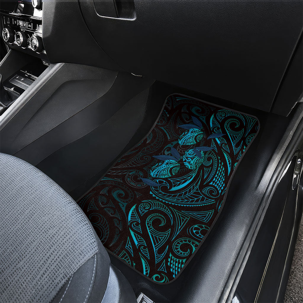 Hawaiian Mango Tribal Tattoo Car Mats Teal Pacific Traditional Pattern