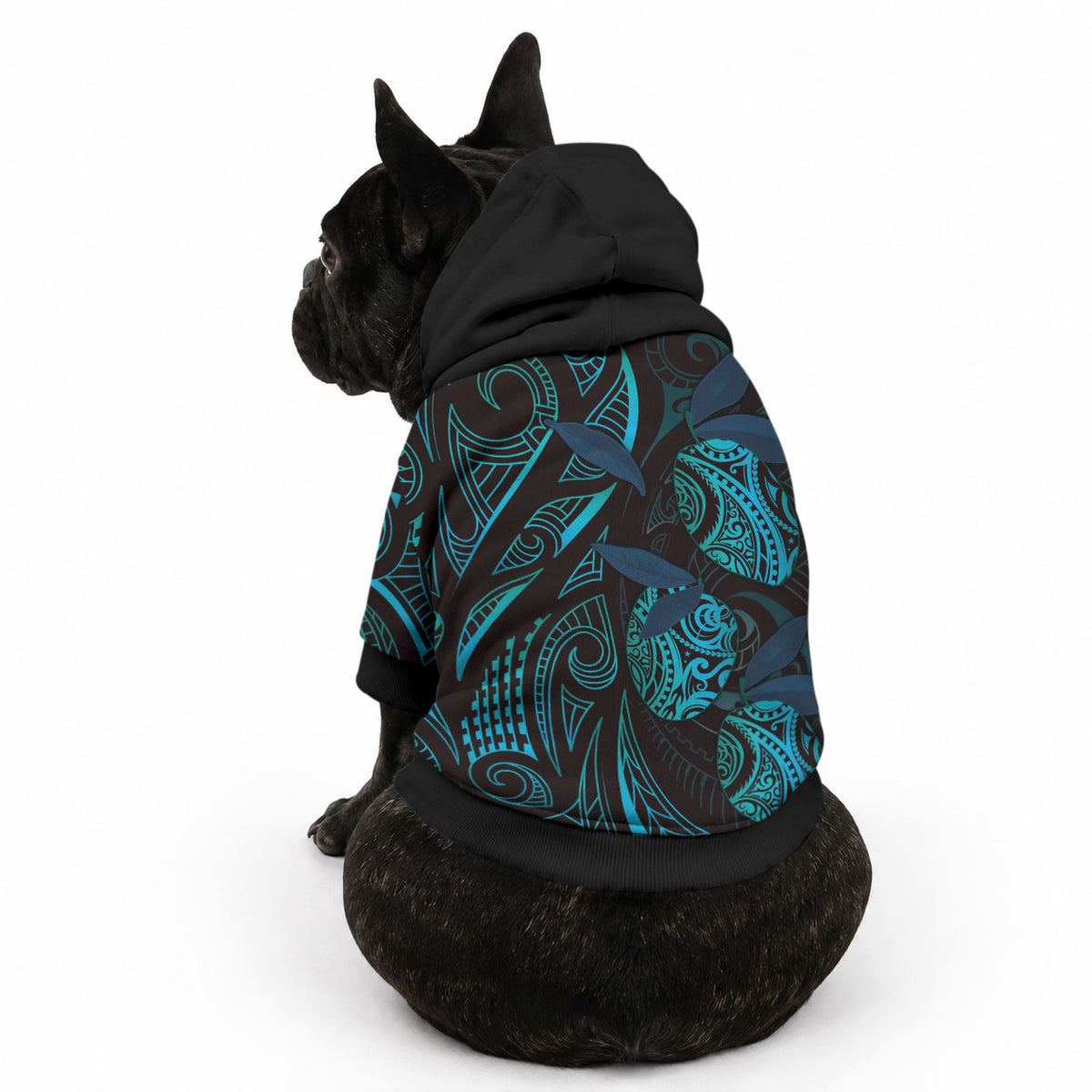 Hawaiian Mango Tribal Tattoo Pet Hoodie Teal Pacific Traditional Pattern LT9 - Polynesian Pride