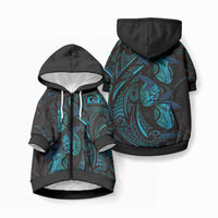 Hawaiian Mango Tribal Tattoo Pet Hoodie Teal Pacific Traditional Pattern LT9 Zip-up Teal - Polynesian Pride