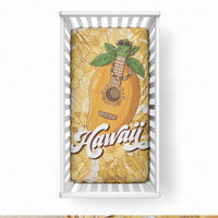 Hawaiian Mango Ukulele Baby Bed Cover Retro Yellow Hibiscus Pikake Lei LT9 28 × 52 in Yellow - Polynesian Pride
