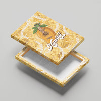 Hawaiian Mango Ukulele Canvas Wall Art Retro Yellow Hibiscus Pikake Lei