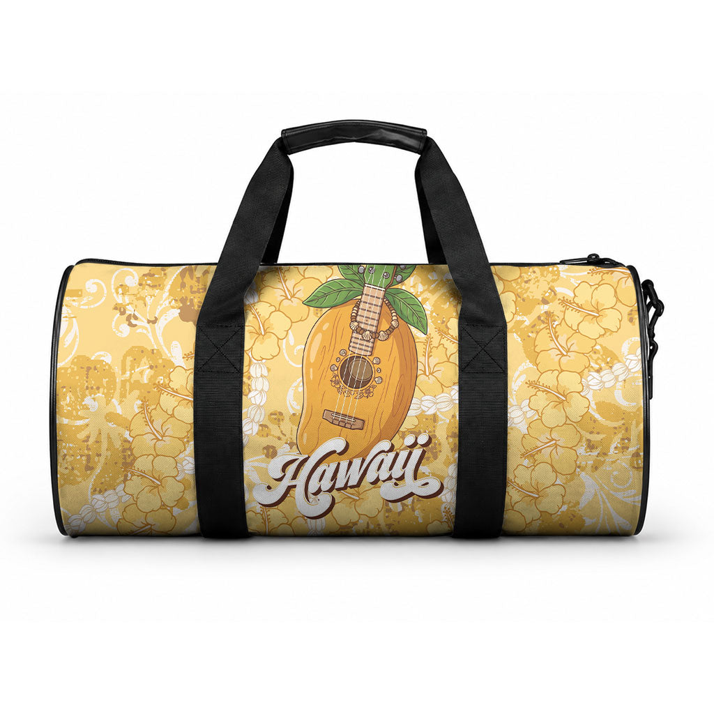 Hawaiian Mango Ukulele Duffle Bag Retro Yellow Hibiscus Pikake Lei LT9 One size Yellow - Polynesian Pride