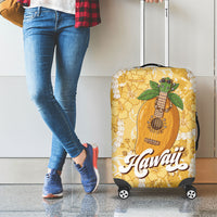 Hawaiian Mango Ukulele Luggage Cover Retro Yellow Hibiscus Pikake Lei