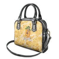 Hawaiian Mango Ukulele Shoulder Handbag Retro Yellow Hibiscus Pikake Lei
