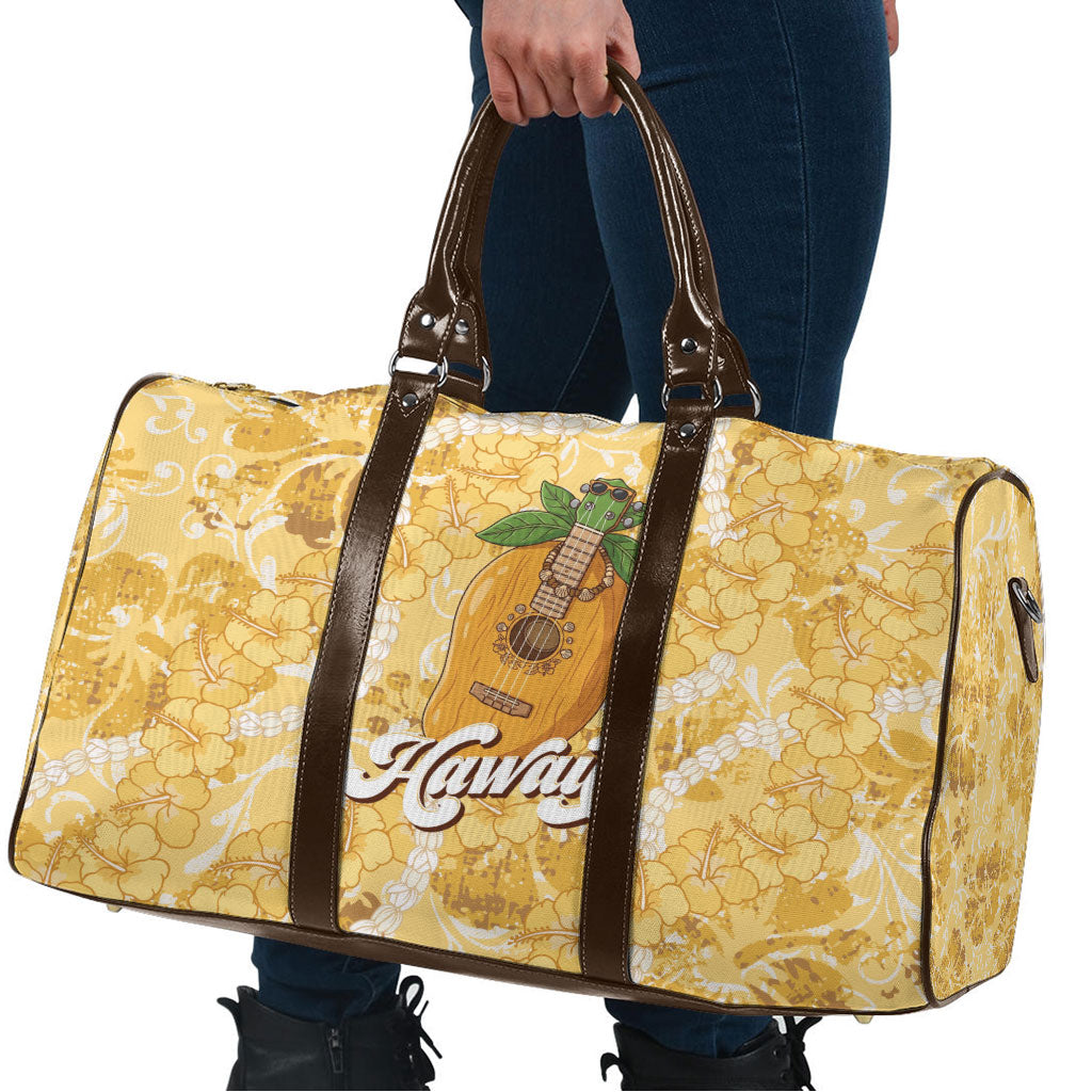 Hawaiian Mango Ukulele Travel Bag Retro Yellow Hibiscus Pikake Lei