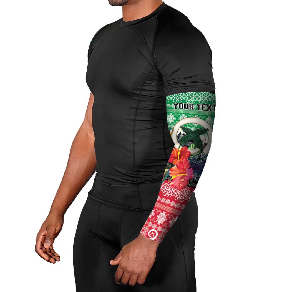 Personalised Vanuatu Joyeux Noel Arm Sleeves Proud To Be a Ni-Van Sand Drawing Art - Polynesian Pride