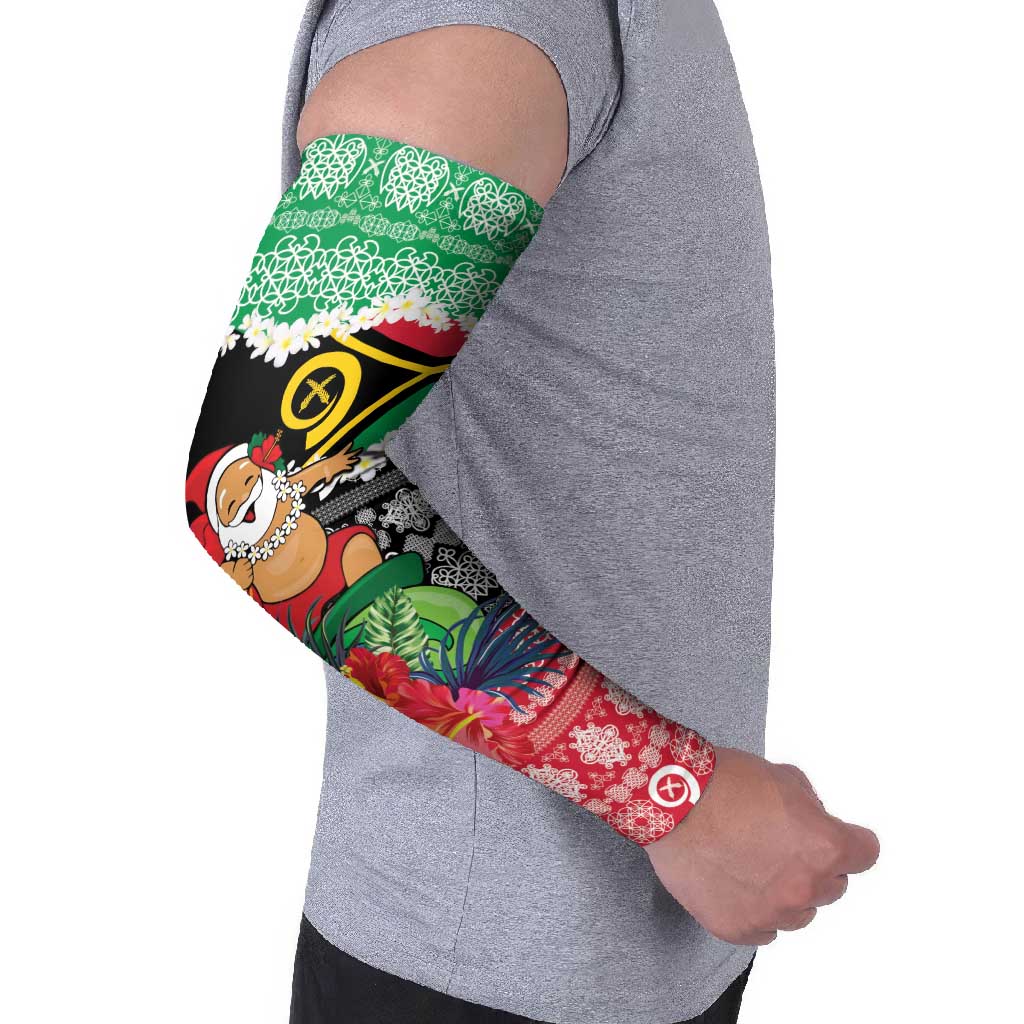 Personalised Vanuatu Joyeux Noel Arm Sleeves Proud To Be a Ni-Van Sand Drawing Art - Polynesian Pride