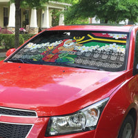 Personalised Vanuatu Joyeux Noel Auto Sun Shade Proud To Be a Ni-Van Sand Drawing Art - Polynesian Pride