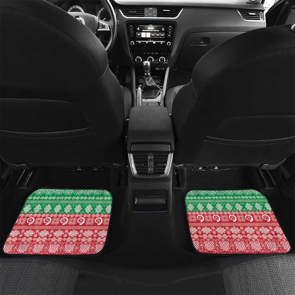 Personalised Vanuatu Joyeux Noel Car Mats Proud To Be a Ni-Van Sand Drawing Art - Polynesian Pride
