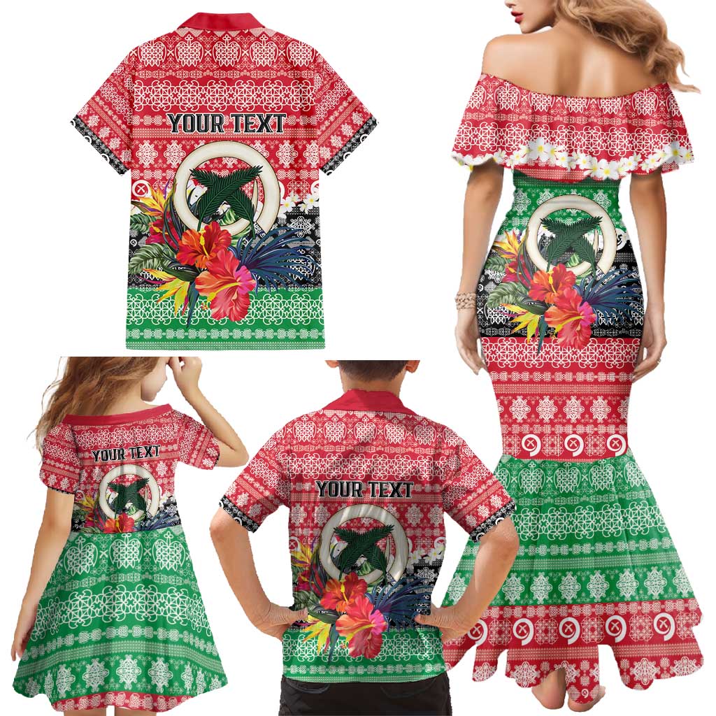 Personalised Vanuatu Joyeux Noel Family Matching Mermaid Dress and Hawaiian Shirt Proud To Be a Ni-Van Sand Drawing Art LT9 - Polynesian Pride