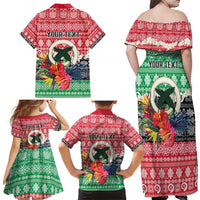 Personalised Vanuatu Joyeux Noel Family Matching Off Shoulder Maxi Dress and Hawaiian Shirt Proud To Be a Ni-Van Sand Drawing Art LT9 - Polynesian Pride